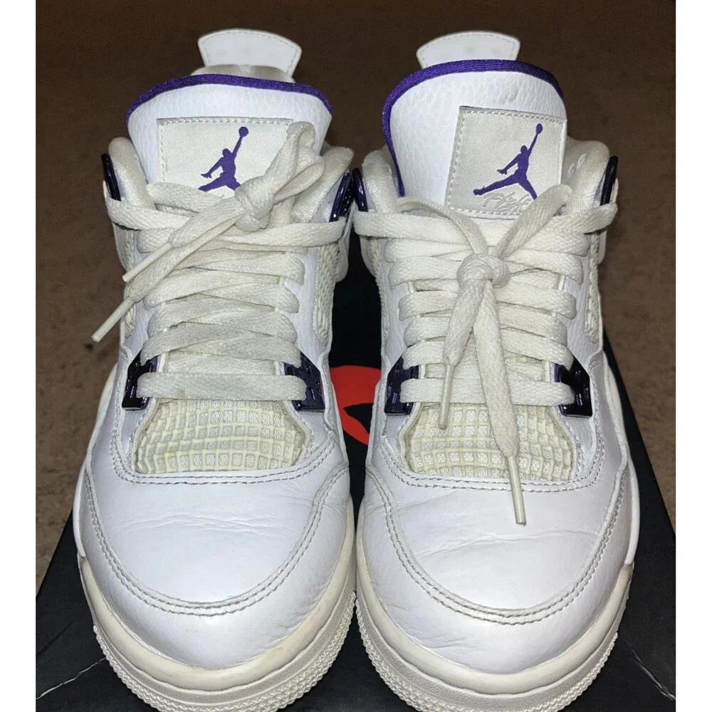 Size 6 - Nike Air Jordan 4 Retro GS Purple Metallic Men's Shoes